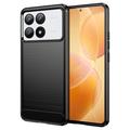 Xiaomi Redmi K70/K70 Pro/Poco F6 Pro Gebürstete TPU Hülle - Karbonfaser - Schwarz