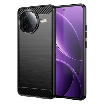 Xiaomi Redmi K80 Gebürstete TPU Hülle - Karbonfaser - Schwarz