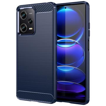 Xiaomi Redmi Note 12 Pro Gebürstete TPU Hülle - Karbonfaser - Blau