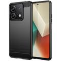 Xiaomi Redmi Note 13 Gebürstete TPU Hülle - Karbonfaser - Schwarz