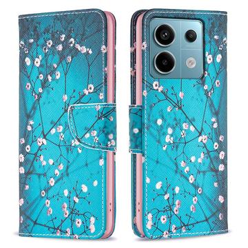 Xiaomi Redmi Note 13 Pro 4G/Poco M6 Pro Wonder Serie Wallet Hülle - Weiß Blumen