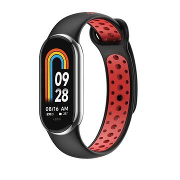 Xiaomi Smart Band 8/9 Beline Design Silikonarmband - Rot / Schwarz