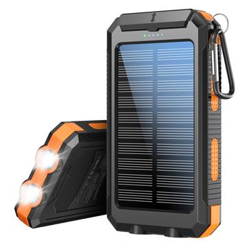 YD-886 Wasserdichte Solarstrombank 8000mAh mit Taschenlampe und Kompass - Orange