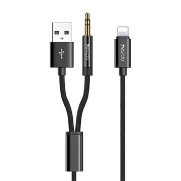 Yesido YAU18 2-in-1 Lightning AUX & Ladekabel - 1.2m