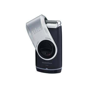 Braun MobileShave M-90 Rasierer mit Drehkappe – Dunkelblau / Silber