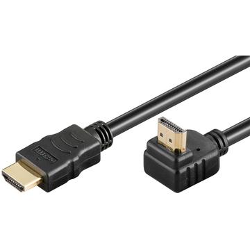 Goobay 90-Grad Abgewinkelt HDMI 2.0 Kabel mit Internet - 0.5m - Schwarz