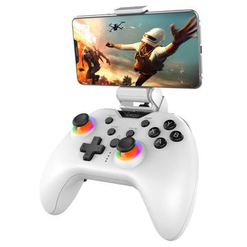 iPega PG-9111B Silent Wireless Gaming Controller mit RGB - Android/iOS/PS4/PC/Switch - Weiß