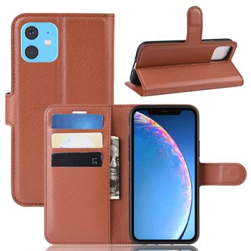 iPhone 11 Wallet Schutzhülle mit Magnetverschluss - Braun