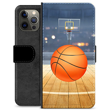 iPhone 12 Pro Max Premium Schutzhülle mit Geldbörse - Basketball