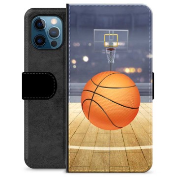 iPhone 12 Pro Premium Schutzhülle mit Geldbörse - Basketball