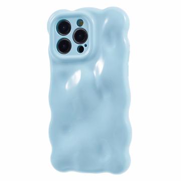 iPhone 13 Pro gewellt Rand Candy Bubbles TPU Fall - Baby Blau