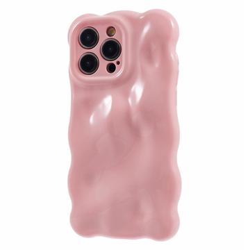 iPhone 13 Pro gewellt Rand Candy Bubbles TPU Fall - rosa