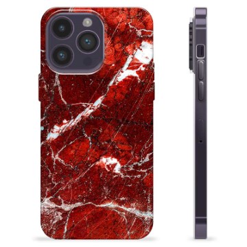 iPhone 14 Pro Max TPU Hülle - Roter Marmor