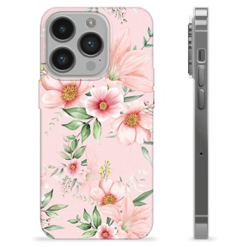 iPhone 14 Pro TPU Hülle - Aquarell Blumen