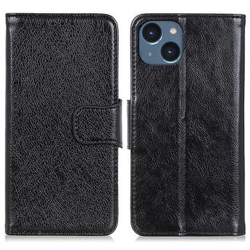 iPhone 15 Elegant Serie Wallet Schutzhülle - Schwarz