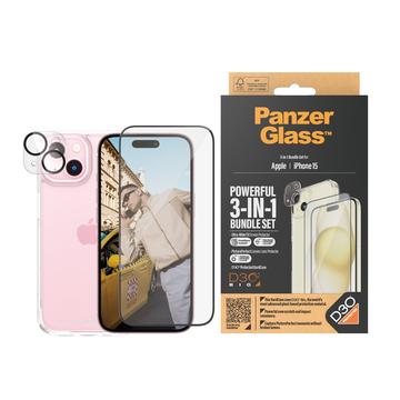 iPhone 15 PanzerGlass 3-in-1 Schutzset - Durchsichtig