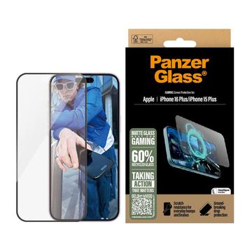 iPhone 15 Plus/16 Plus PanzerGlass Gaming Ultra-Wide Fit EasyAligner Panzerglas - 9H - schwarzer Rand