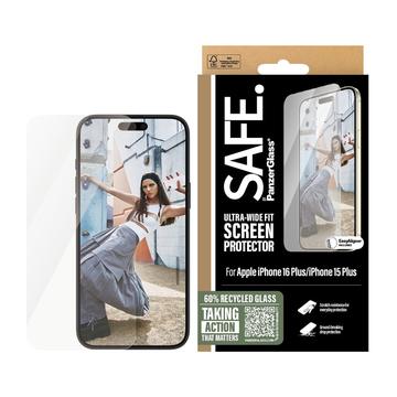 iPhone 15 Plus/16 Plus PanzerGlass Safe Ultra-Wide Fit Panzerglas - 9H - Durchsichtig