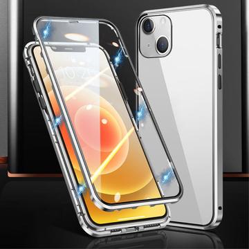 iPhone 15 Plus Magnetisches Cover mit Panzerglas - Silber