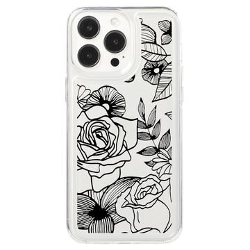 iPhone 15 Pro Fashion TPU Hülle - Rose Umriss