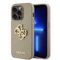 iPhone 15 Pro Guess Perforierte 4G Glitter Logo Cover - Gold