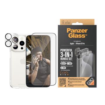 iPhone 15 Pro PanzerGlass 3-in-1 Schutzset - Durchsichtig