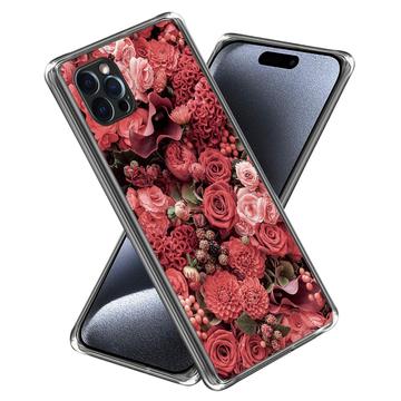 iPhone 15 Pro Stylish Ultra-Slim TPU Hülle - Rote Blumen