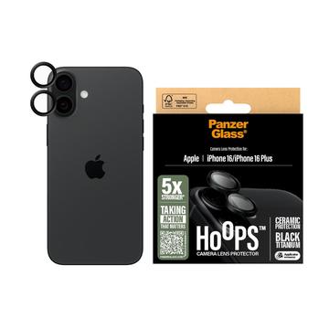 iPhone 16/16 Plus PanzerGlass Hoops Keramik Kamera Objektivschutz - Schwarz