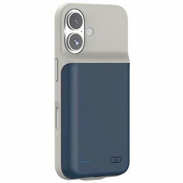 iPhone 16 Backup Akku-Hülle - 7000mAh - Dunkel Blau / Grau