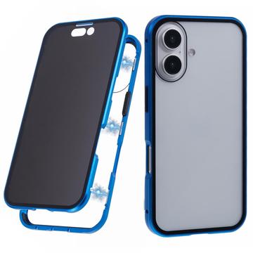 iPhone 16 Magnetisches Hülle mit Panzerglas - Privat - Blau