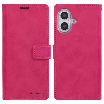 iPhone 16 Mercury Goospery Blue Moon Wallet Hülle - Hot Pink