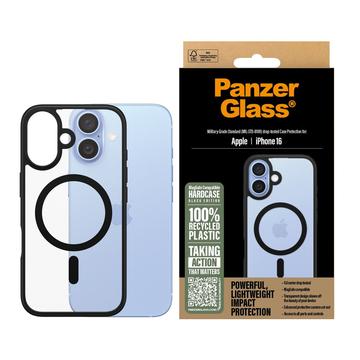 iPhone 16 PanzerGlass HardCase MagSafe kompatibles Hülle - Schwarz / Transparent