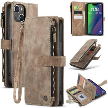 iPhone 16 Plus Caseme C30 Multifunktions Wallet Hülle - Braun