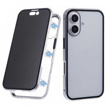 iPhone 16 Plus Magnetisches Cover mit Panzerglas - Privat - Silber