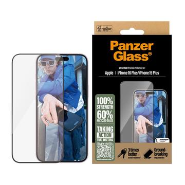 iPhone 16 Plus/15 Plus PanzerGlass Ultra-Wide Fit EasyAligner Panzerglas - Schwarz Rand