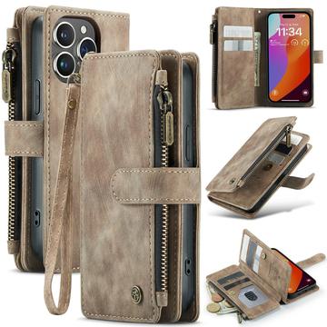 iPhone 16 Pro Caseme C30 Multifunktions Wallet Hülle - Braun