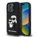 iPhone 16 Pro Karl Lagerfeld 3D Rubber Karl & Choupette NFT Hülle - Schwarz