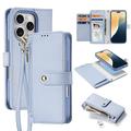 iPhone 16 Pro Max Dux Ducis Lawa Brieftaschen-Lederhülle mit Magnetabdeckung - Baby Blau