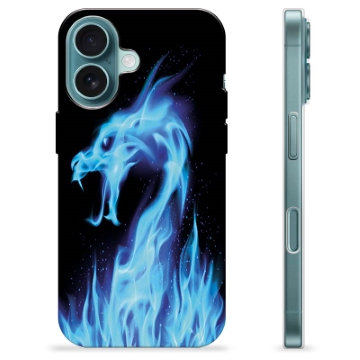 iPhone 16 TPU Hülle - Blauer Feuerdrache