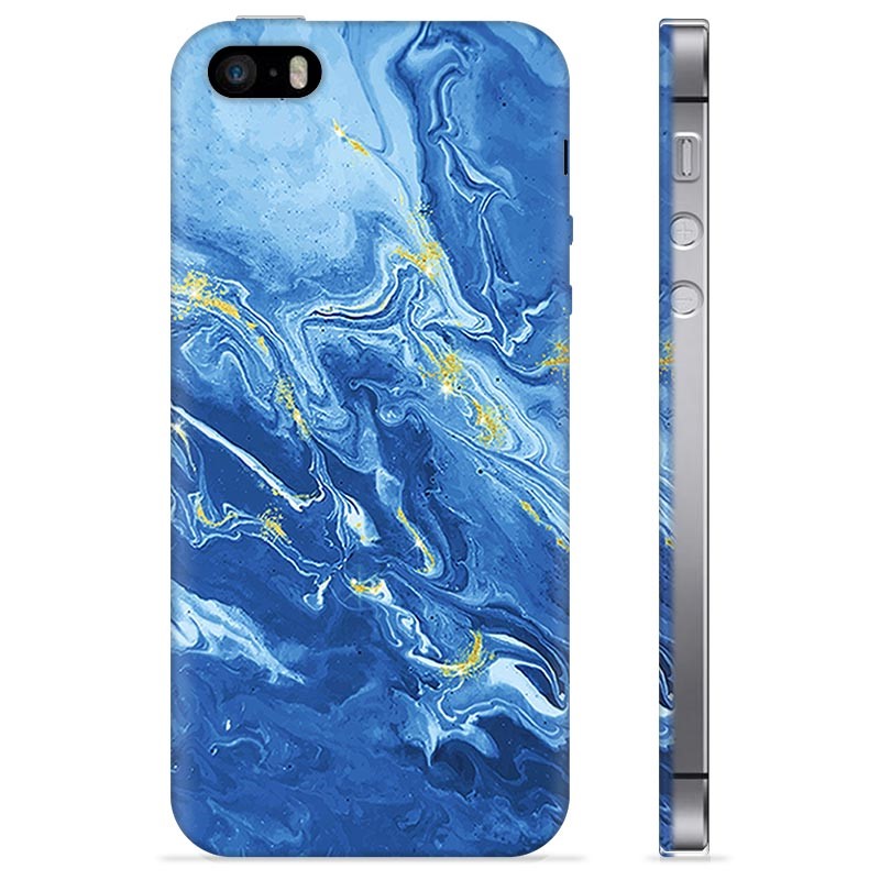 iPhone 5/5S/SE TPU Hülle - Bunter Marmor