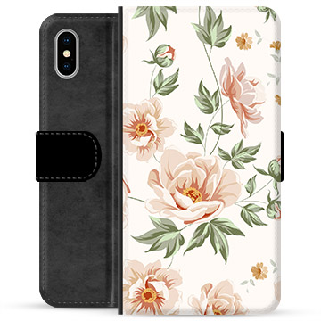 iPhone X / iPhone XS Premium Schutzhülle mit Geldbörse - Blumen