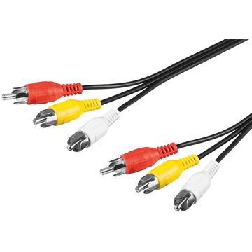 Goobay Composite-Audio und Videokabel - 3x RCA Stecker - Vernickelter - 5m