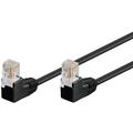 Goobay RJ45 U/UTP CAT 5e 2x 90-Grad Abgewinkelt Netzwerkkabel - 2m - Schwarz