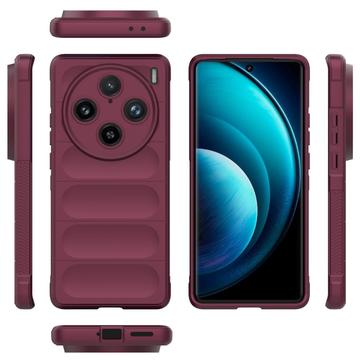 vivo X100 Pro Rugged Serie TPU Hülle - Weinrot